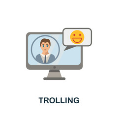Trolling flat icon. Colored sign from cyberbullying collection. Creative Trolling icon illustration for web design, infographics and more