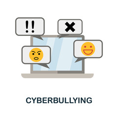 Cyberbullying flat icon. Colored sign from collection. Creative Cyberbullying icon illustration for web design, infographics and more