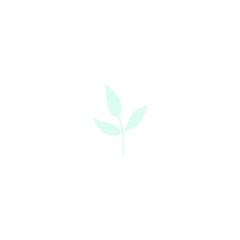 Green plant hand drawn in doodle style in vector.Green leaves isolated on white background