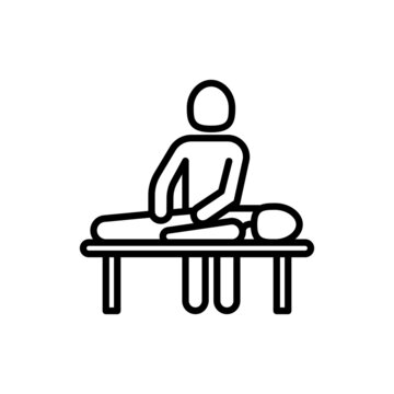 recommend clip art: Massage thin line icon. Rehabilitation, relaxation, physiotherapy, osteopathy. Modern vector illustration.