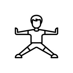Gymnastics exercises thin line icon. Modern vector illustration.
