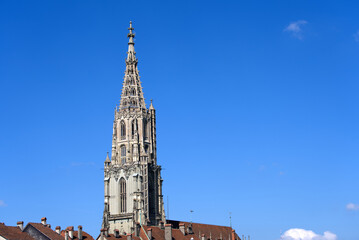 Church Berner Münster (German, translation is minster) at the old town of Bern on a beautiful...