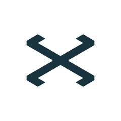 X logo vector illustration. Letter X hexagonal logo isolated on White Background