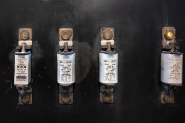 Barcelona, ​​Spain; March 5, 2021: Old fuses in an old factory