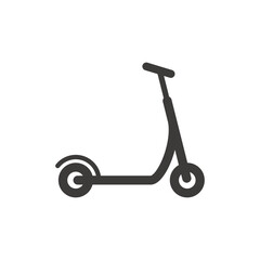Push scooter black vector icon. Simple glyph symbol.