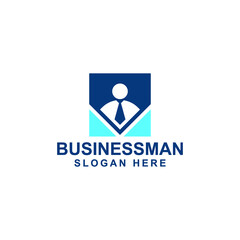 Flat human of business on square shape design for elegant logo design vector