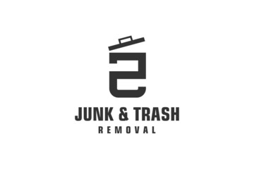 Letter Z for junk removal logo design, environmentally friendly garbage disposal service, simple minimalist design icon.