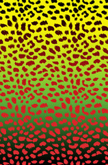 Brush Cheetah Leopard Animal Dots Color Grade Detailed Background Seamless Horizontal 
 Rapport with Trendy Fashion Colors Compatible for Textile Allover Print And Wrapping Paper