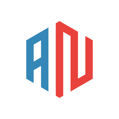 Fototapeta premium AN logo vector illustration. Letter AN hexagonal logo isolated on White Background