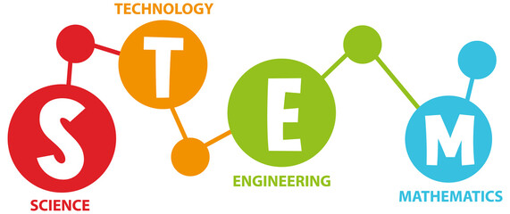 Colourful STEM education text icon © brgfx