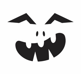 Scary Halloween face vector. Halloween pumpkin or ghost grimace.