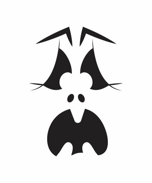 recommend clip art: Scary Halloween face vector. Halloween pumpkin or ghost grimace.