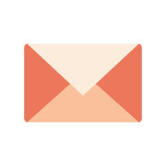 Closed envelope on a white background. Email symbol for mobile applications, websites. 