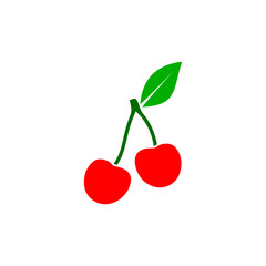 Cherry silhouette icon isolated on white background