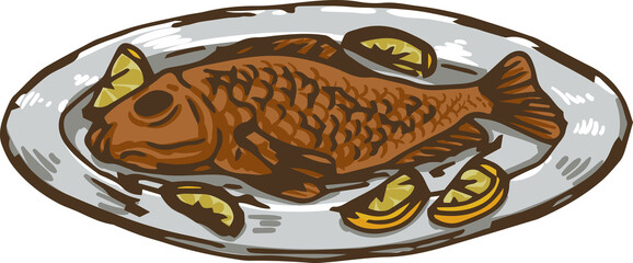 Baking Tray with Fish