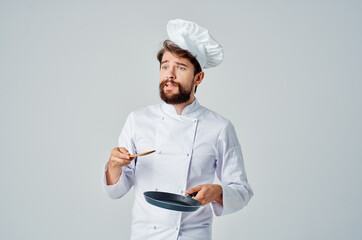 male chef kitchenware cooking service job