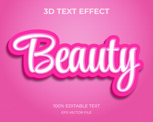 Beauty editable 3d text effect style