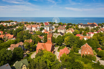 Obraz premium Aerial: The Church of the Apostle Andrew the First-Called in Zelenogradsk