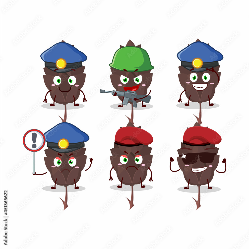 Sticker A dedicated Police officer of conifers mascot design style