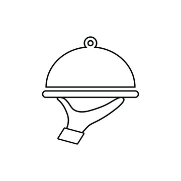 hand holding a dish icon restaurant logo