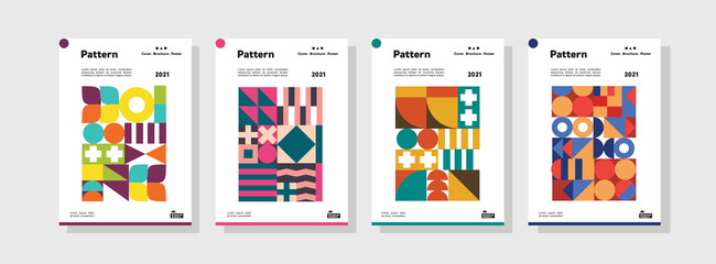 Collection of pattern templates. Geometry orientation vector business presentation set mock up pattern. company branding pattern covers design layout bundle, poster, geometric concept cover.