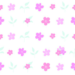 Floral seamless pattern in vector, floral background for textile, fabric, wrapping paper, kids apparel.