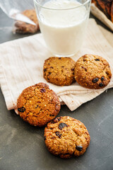  Oatmeal biscuits on a white wooden table