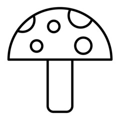 Obraz premium Mushroom Vector Outline Icon Isolated On White Background