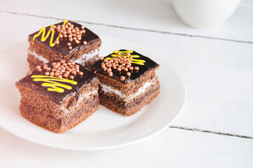 Sweets for tea on a white background.