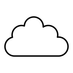 Cloud Vector Outline Icon Isolated On White Background