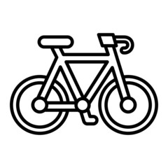 Bike Vector Outline Icon Isolated On White Background