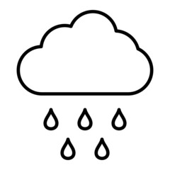 Rainy Vector Outline Icon Isolated On White Background