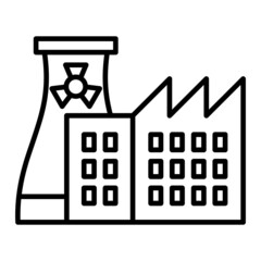 Factory Vector Outline Icon Isolated On White Background