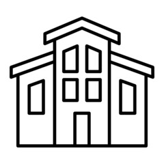 Building Vector Outline Icon Isolated On White Background