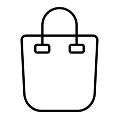 Shopping Bag Vector Outline Icon Isolated On White Background
