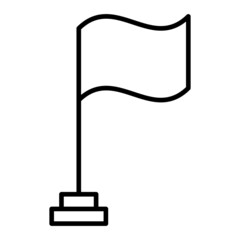Flag Vector Outline Icon Isolated On White Background