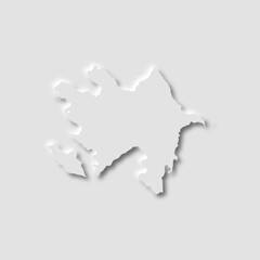 Azerbaïdjan map in neumorphism style, vector illustration