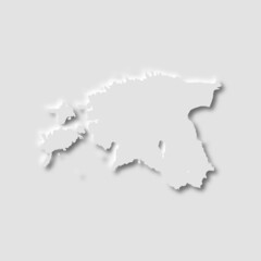 Estonia map in neumorphism style, vector illustration
