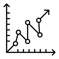 Line graph Vector Outline Icon Isolated On White Background