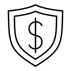 Shield Vector Outline Icon Isolated On White Background