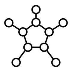 Molecules Vector Outline Icon Isolated On White Background