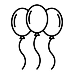 Balloon Vector Outline Icon Isolated On White Background