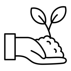 Plant Vector Outline Icon Isolated On White Background