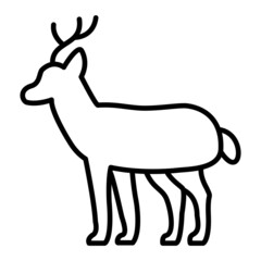 Dear Vector Outline Icon Isolated On White Background