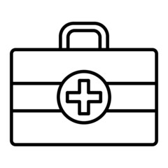 Obraz premium First aid Vector Outline Icon Isolated On White Background