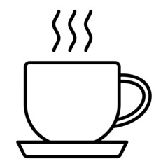 Coffee Vector Outline Icon Isolated On White Background