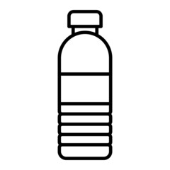 Water bottle Vector Outline Icon Isolated On White Background