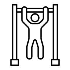 Pull Ups Vector Outline Icon Isolated On White Background