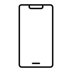 Smart Phone Vector Outline Icon Isolated On White Background