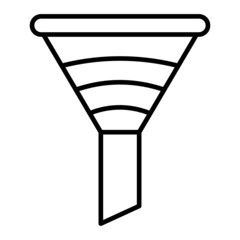 Funnel Vector Outline Icon Isolated On White Background